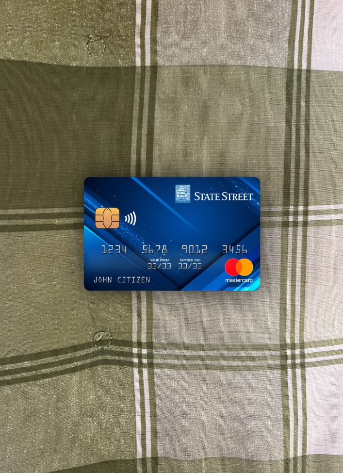 Download USA State Street Corporation bank mastercard photolook front Photoshop template